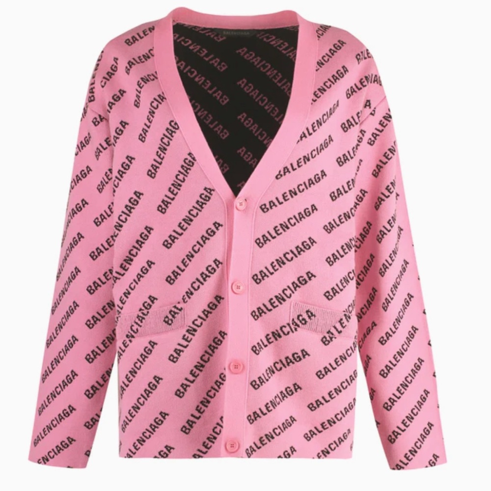 BALENCIAGA all over logo cardigan